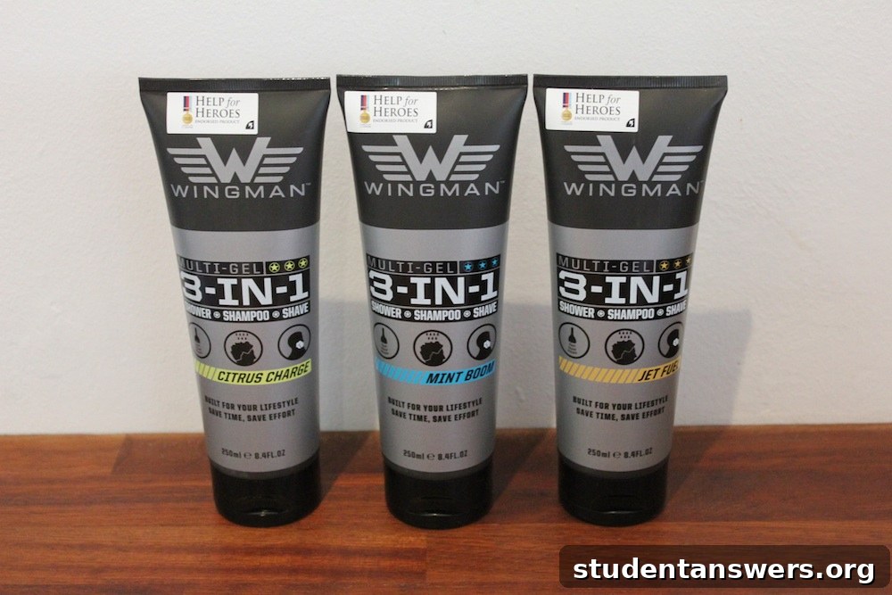 Three tubes of Wingman Multi-Gel in Mint Boom, Citrus Charge, and Jet Fuel scents.