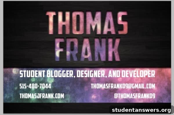Adding contact details text onto the center strip of the business card.