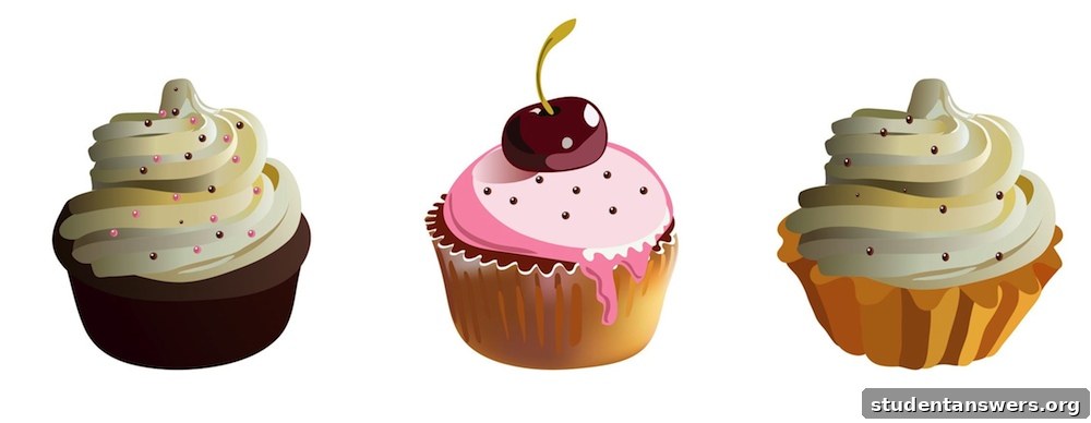 A vibrant display of decorated cupcakes, perfect for student baking