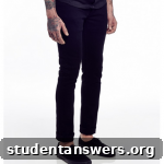 Front view of The Idle Man Jeans in Skinny Fit Black.