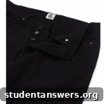 Pocket and fabric detail of the black skinny jeans.