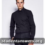 Front view of The Idle Man Smart Shirt in Black.