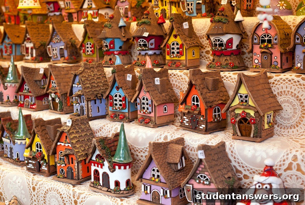 Festive stalls of a German-style Christmas market at dusk