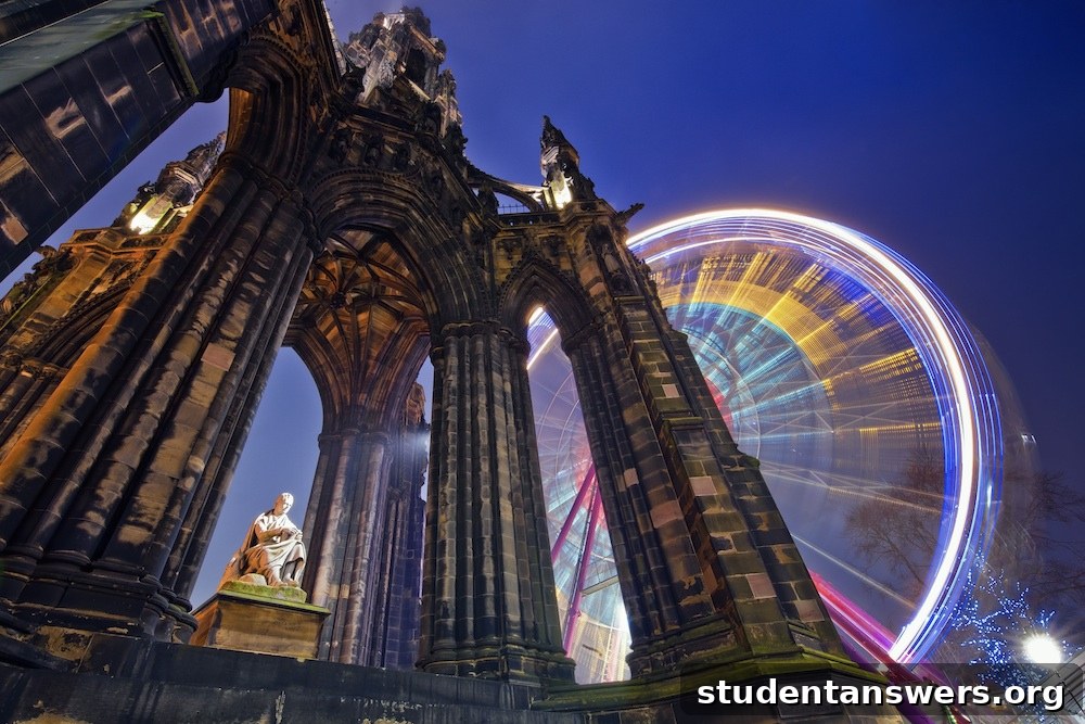 Edinburgh's spectacular Christmas market with the city skyline in the background