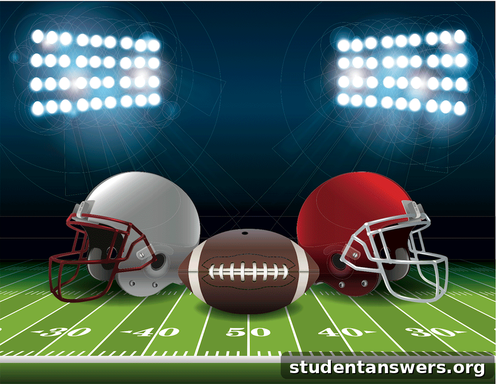 An exciting American football game in a packed stadium, illustrating the Super Bowl atmosphere.