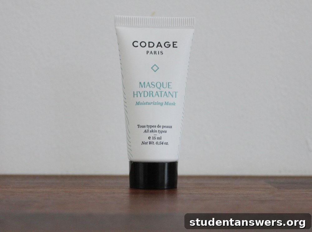 A sample sachet of the Codage Paris Masque Hydratant