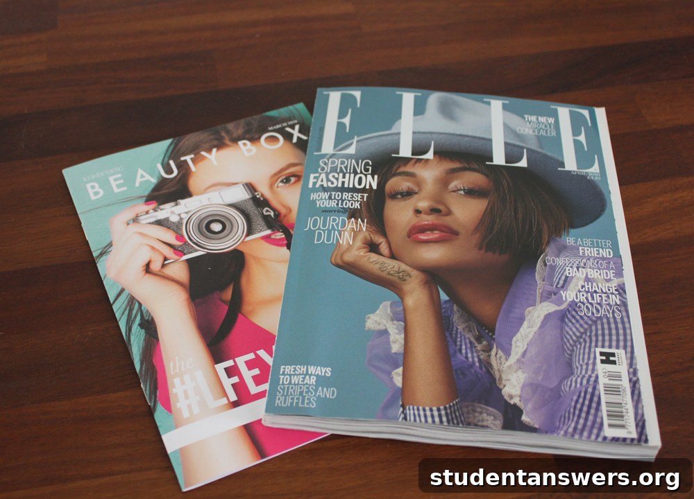 The April edition of Elle Magazine and the Lookfantastic beauty box magazine