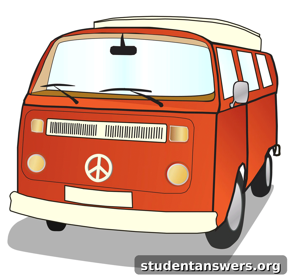 A classic campervan parked in a scenic UK countryside location, ready for a student road trip