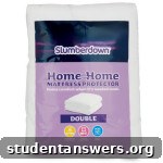A white quilted Slumberdown double mattress protector.