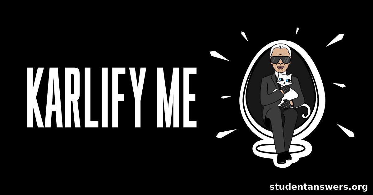 A promotional image for a Karl Lagerfeld quote generator, featuring his iconic silhouette and the text 'Karlify Me'.