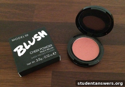 Close-up of the Model Co Blush Cheek Powder in its black compact case.