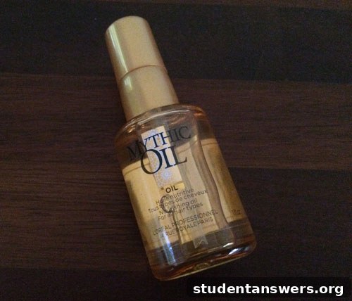 A bottle of L'Oréal Professionnel Mythic Oil, a nourishing hair treatment.