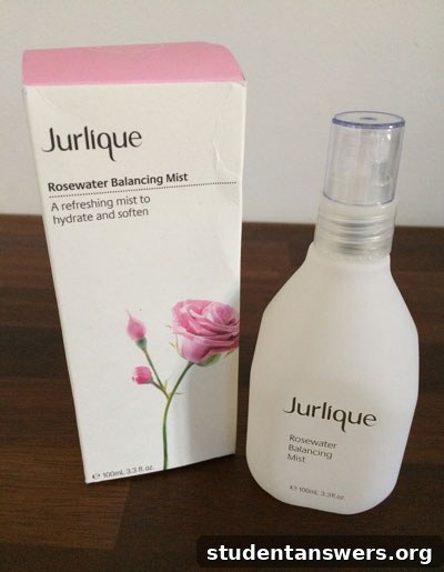 A bottle of Jurlique Rosewater Balancing Mist