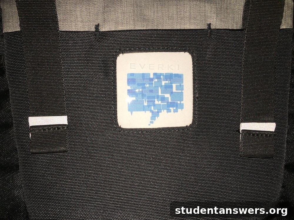 The customizable window on the front of the EVERKI backpack, allowing for personal designs to be inserted.