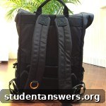 Close-up of the padded, reactive shoulder straps and ergonomically moulded back panel of the EVERKI backpack.