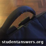 A view of the comfortable, padded top carry handle on the EVERKI ContemPRO backpack.