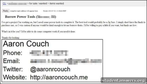 A Craigslist ad offering to trade computer skills for the use of power tools.