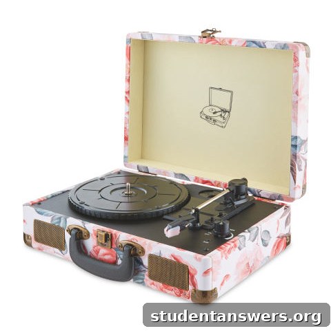 A stylish blue vintage suitcase turntable from Aldi