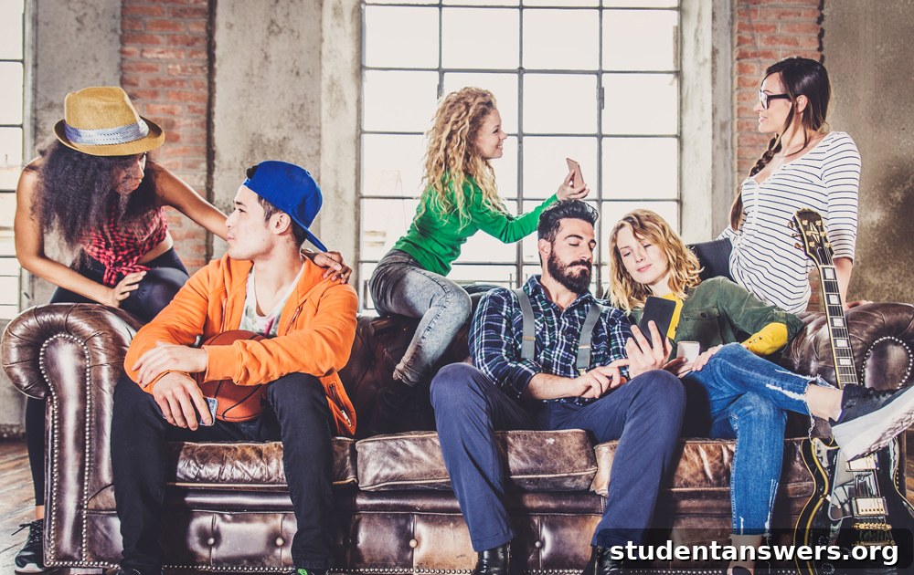 University students socialising in their accommodation