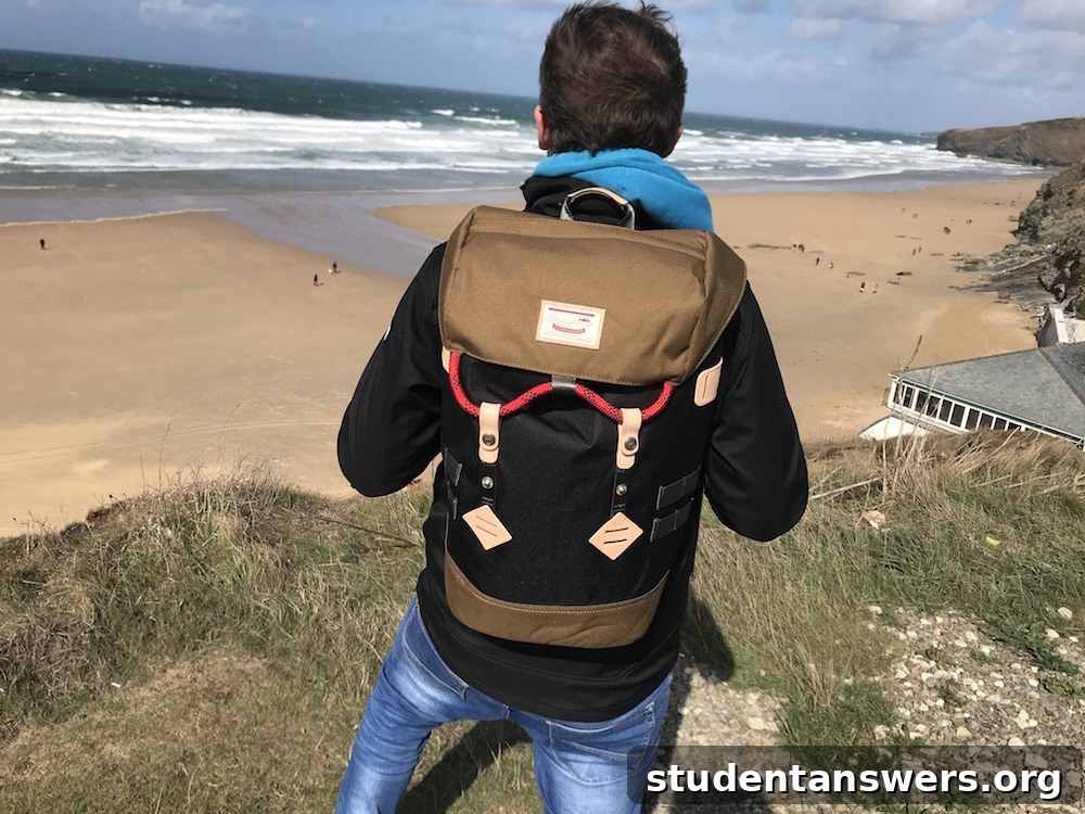 Doughnut Colorado backpacks in black and navy colors displayed side-by-side