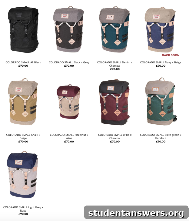A selection of available colorways for the smaller Doughnut Colorado Small backpack.