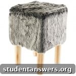 A stylish dark grey faux fur stool
