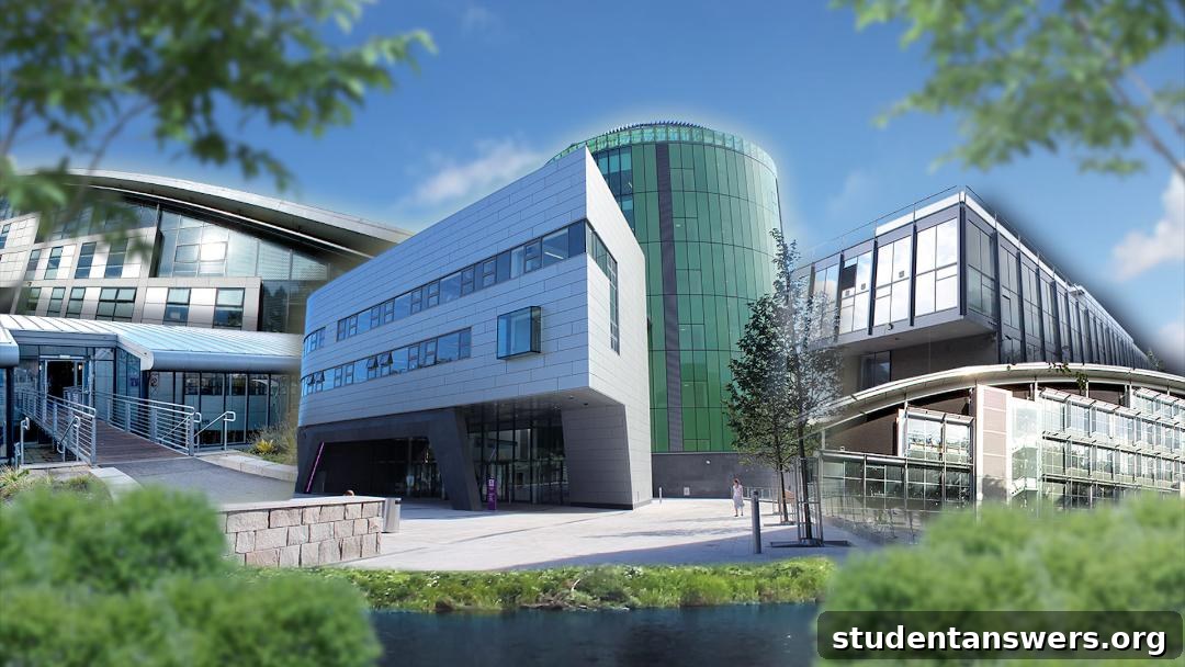 Robert Gordon University modern riverside campus building